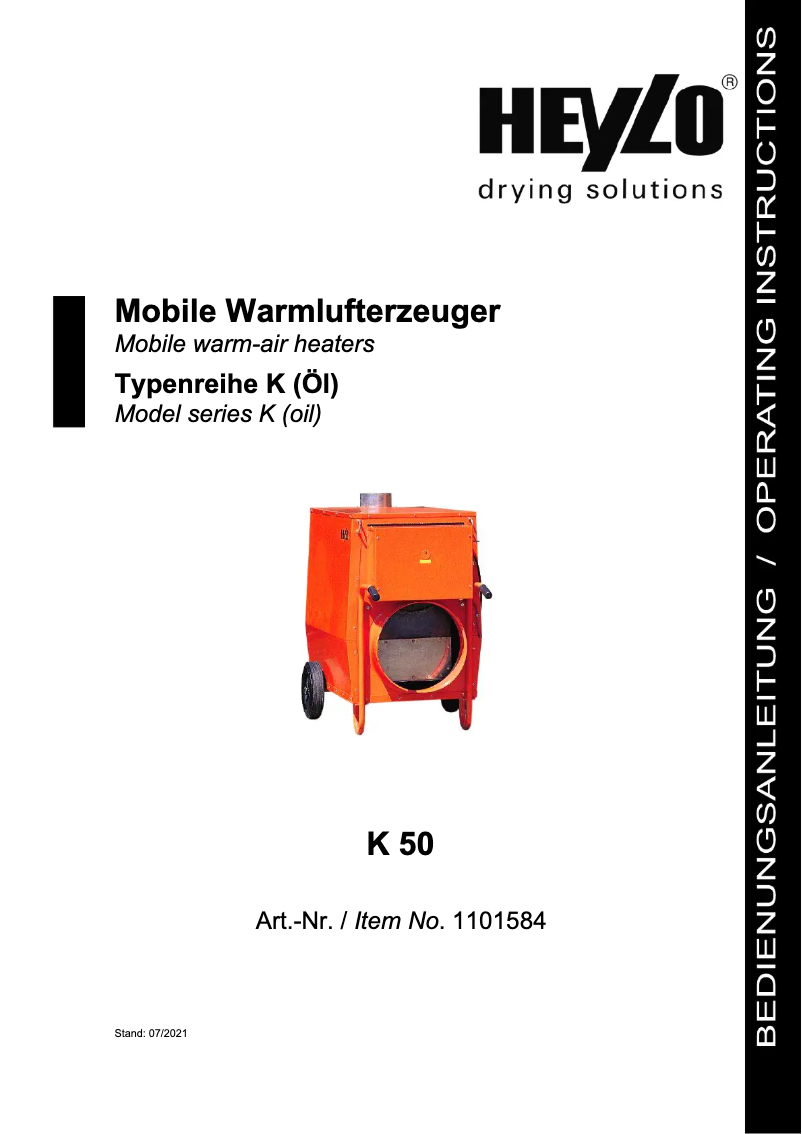 Image de la première page du manuel de l'appareil K 50