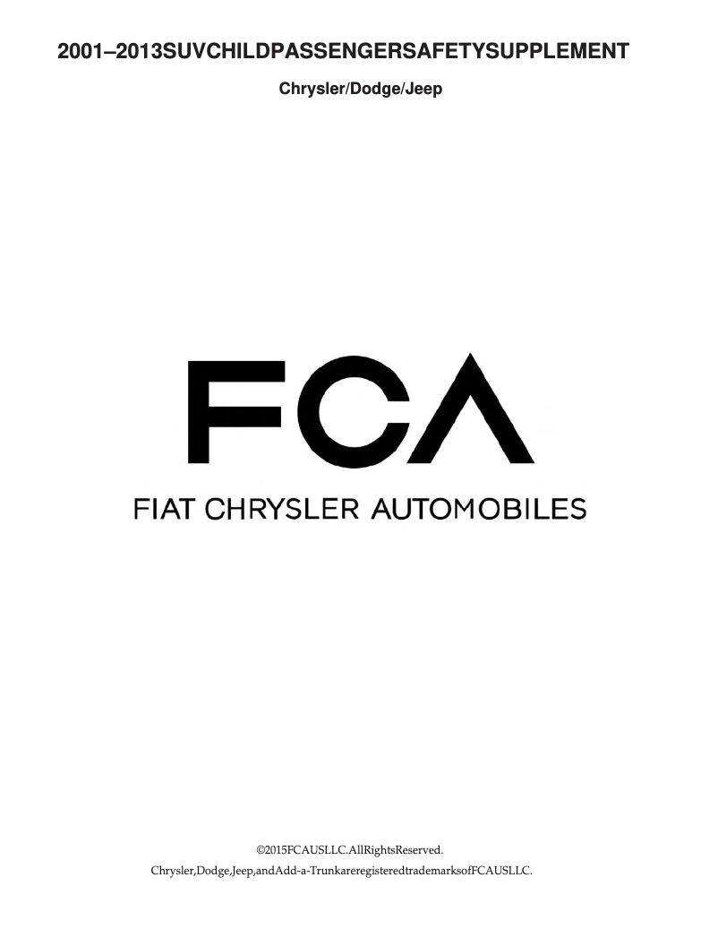 Page 1 de la notice Instructions de sécurité Dodge Durango (2007)