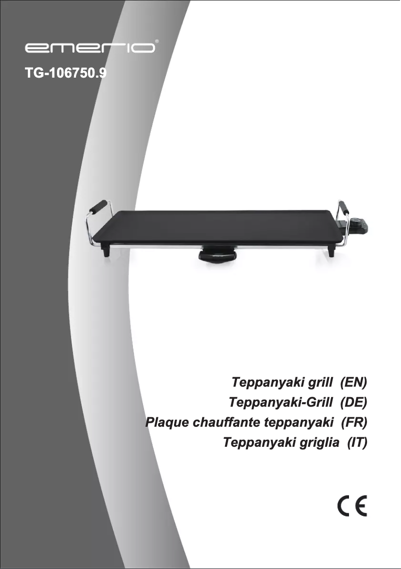 Page n°1 - Manuel utilisateur Emerio TG-106750.9