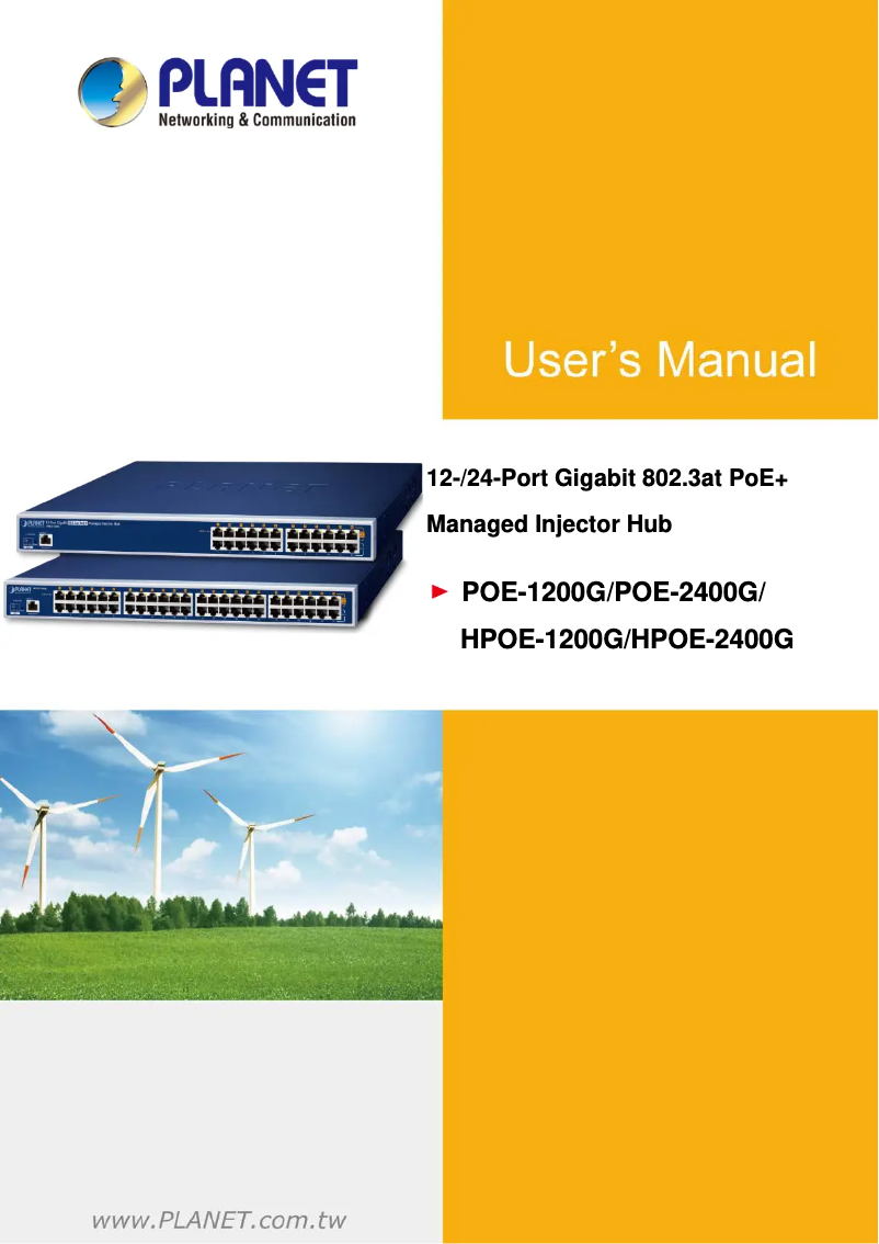 Page n°1 - Manuel utilisateur Planet HPOE-2400G
