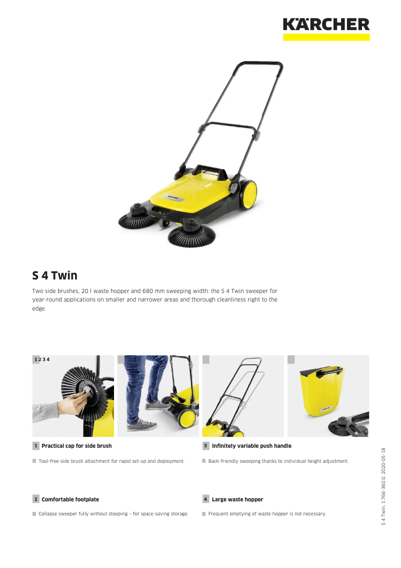 Página 1 del manual Ficha técnica Kärcher S 4