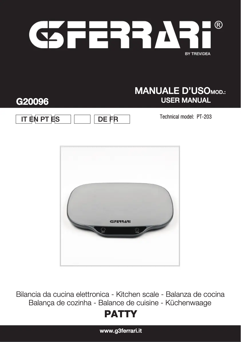 Page n°1 - Manuel utilisateur G3 Ferrari Patty G20096