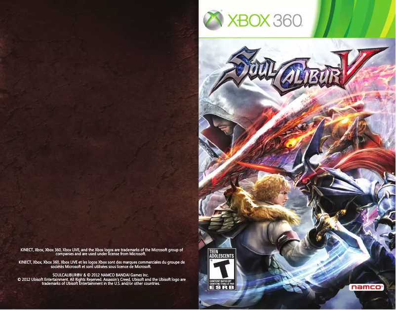 Image de la première page du manuel de l'appareil Soul Calibur V (Xbox 360)