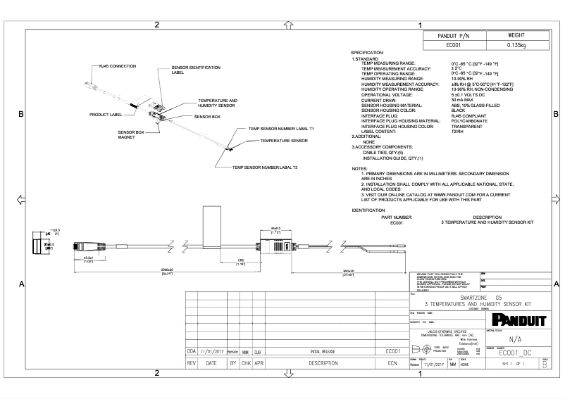 Página 1 del manual Dibujo técnico Panduit EC001