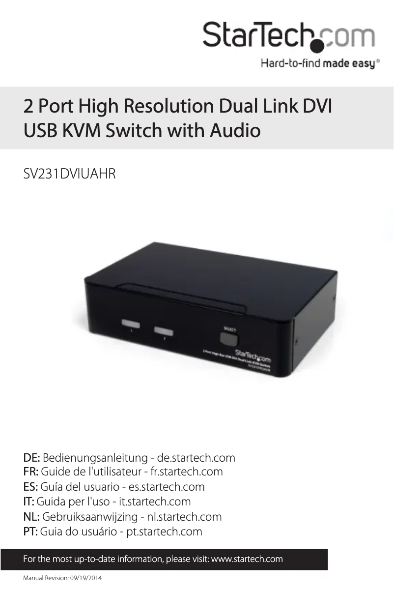 Page 1 de la notice Manuel utilisateur StarTech.com SV231DVIUAHR