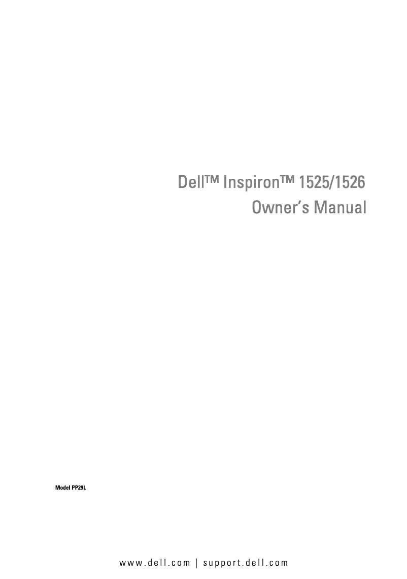 Page 1 de la notice Mode d'emploi Dell Inspiron 1526