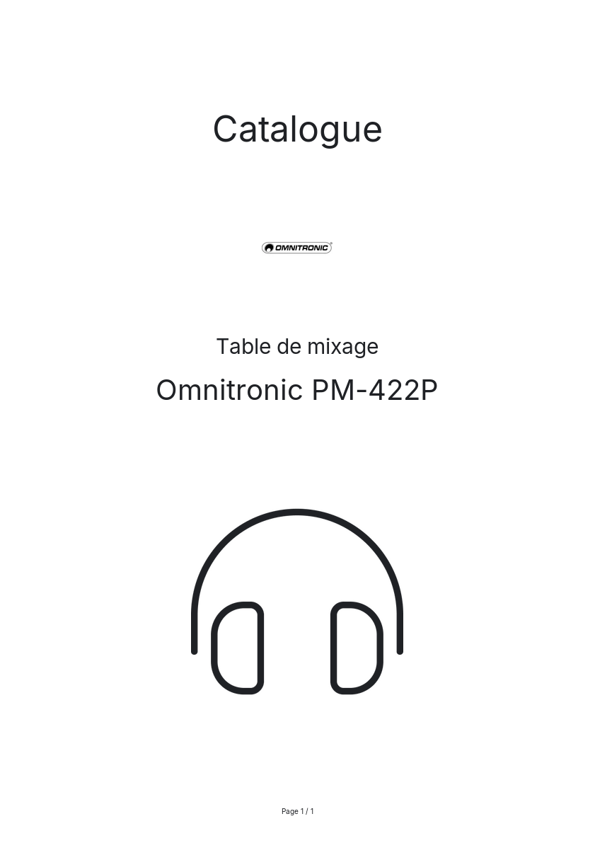 Page n°1 - Catalogue Omnitronic PM-422P