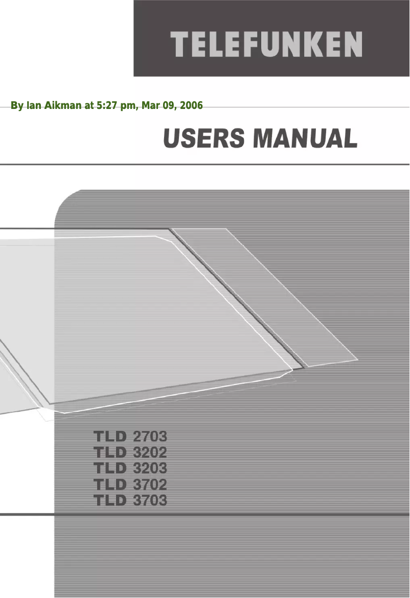 Page n°1 - Manuel utilisateur Telefunken TLD 3202