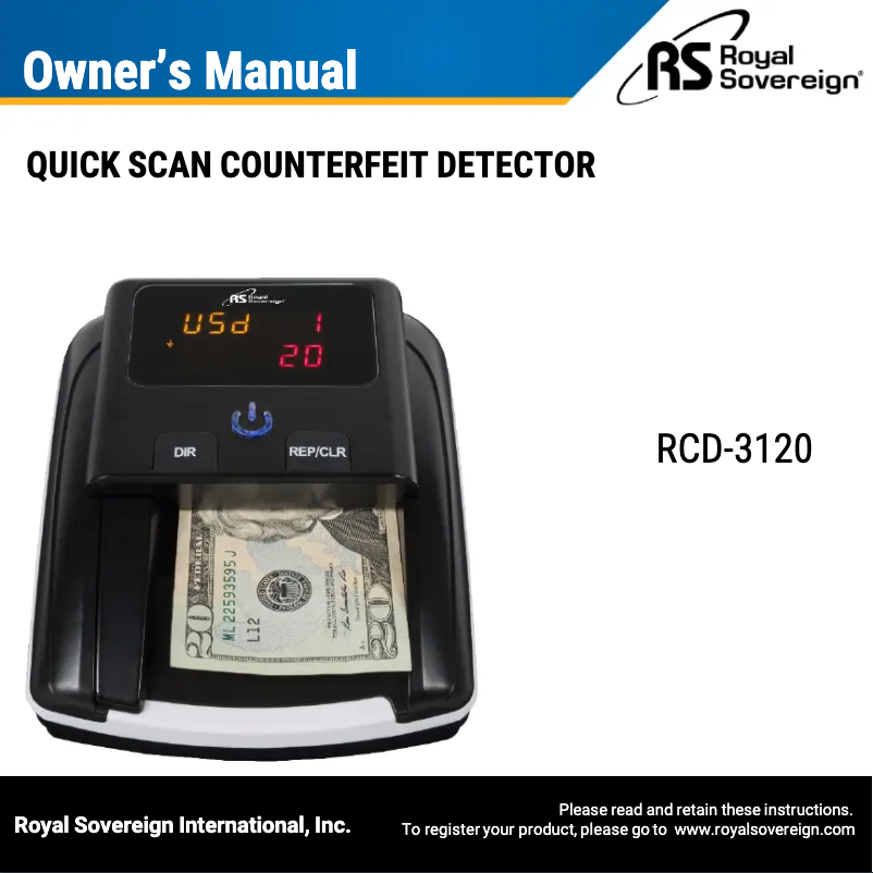 Image de la première page du manuel de l'appareil RCD-3120
