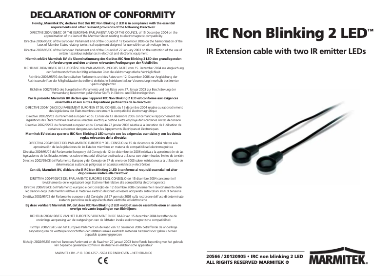 Image de la première page du manuel de l'appareil IRC EM 2