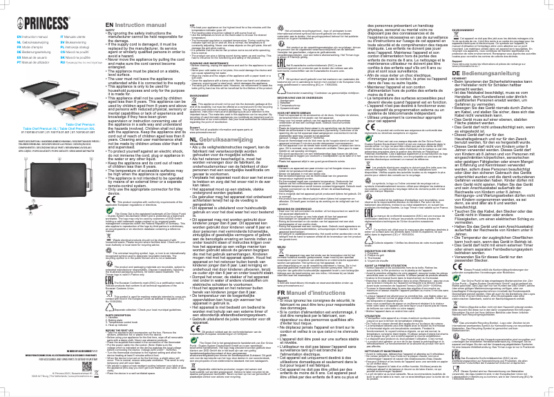 Image de la première page du manuel de l'appareil Table Chef Premium XXL 103120