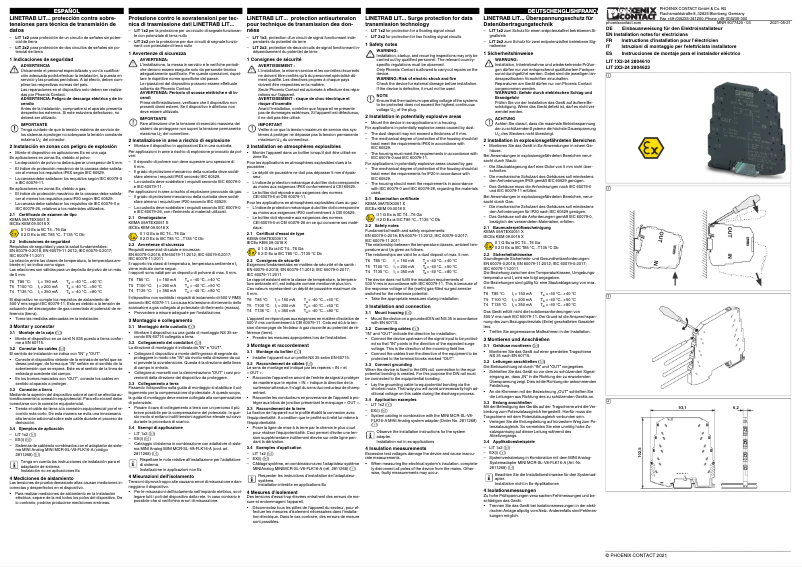 Page 1 de la notice Manuel utilisateur Phoenix Contact LIT 1X2-24