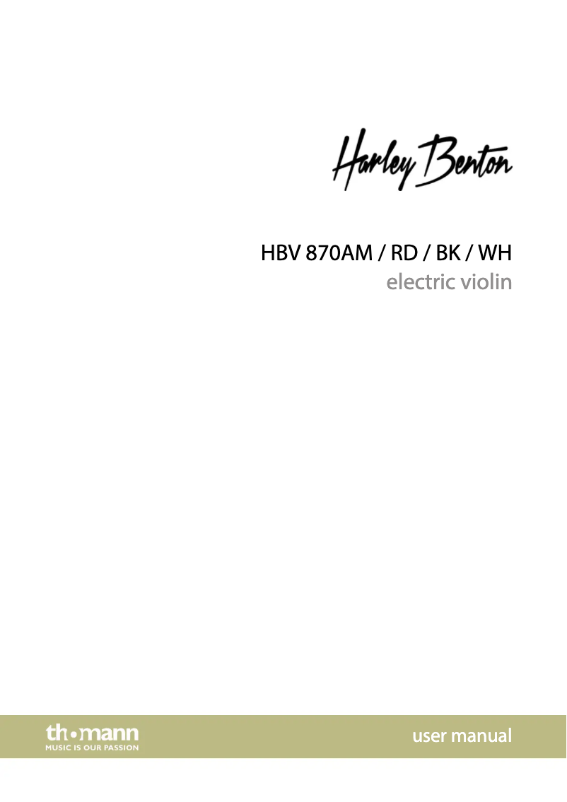 Page 1 de la notice Manuel utilisateur Harley Benton HBV 870BK