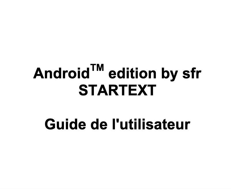 Page 1 de la notice Manuel utilisateur ZTE StarText