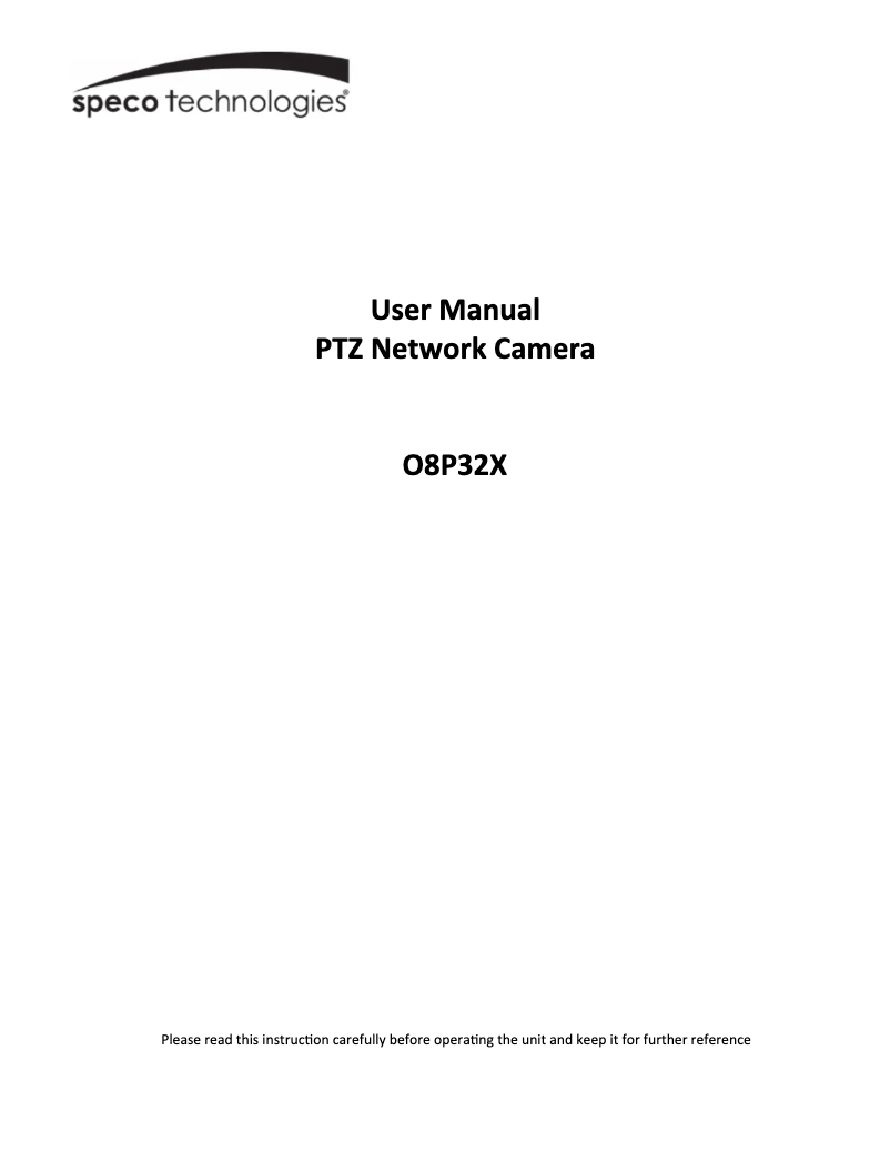 Page 1 de la notice Manuel utilisateur Speco Technologies O8P32X