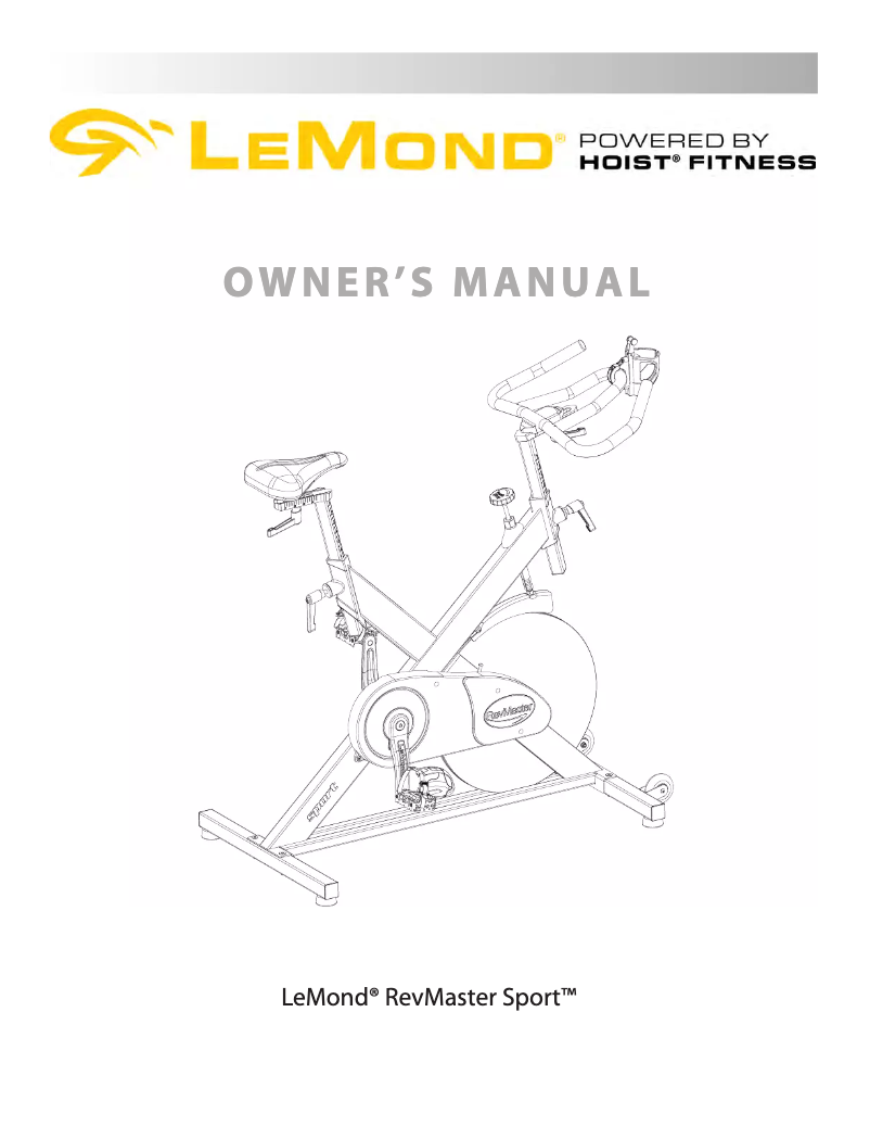 Image de la première page du manuel de l'appareil Revmaster Sport
