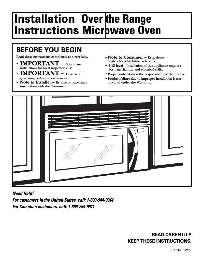 Page n°1 - Guide d'installation Frigidaire GLMV168CQ