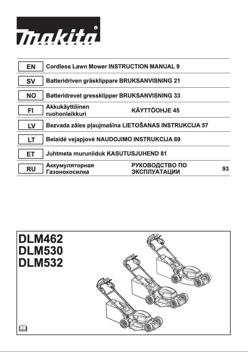 Page n°1 - Manuel utilisateur Makita DLM462