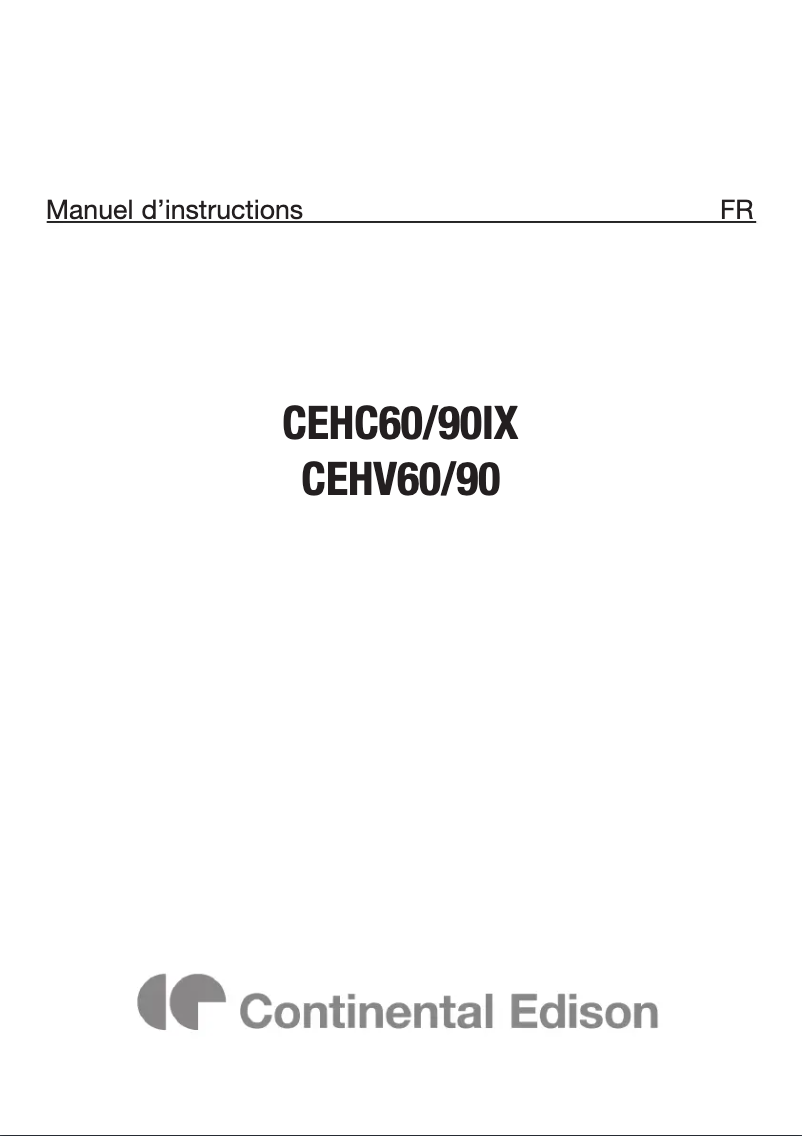 Page n°1 - Manuel utilisateur Continental Edison CEHV60/90