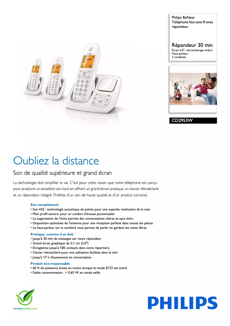 Imagen de la primera página del manual del dispositivo BeNear CD2953W