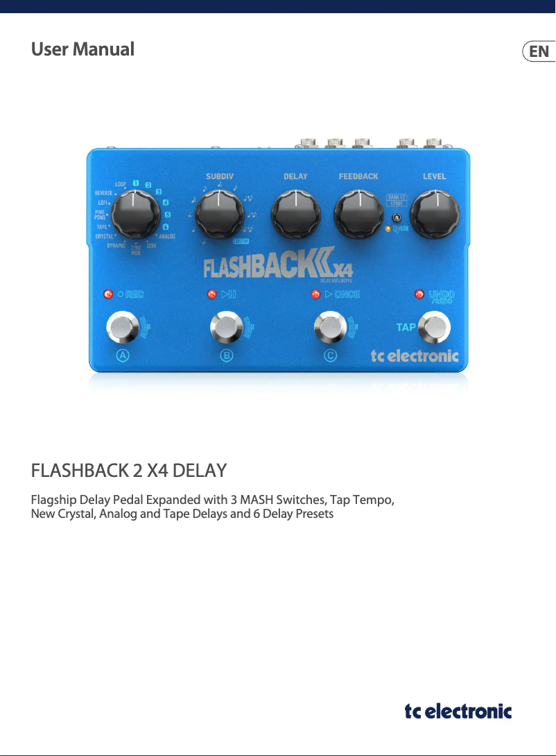 Page 1 de la notice Manuel utilisateur TC Electronic tc Flashback 2 X4 Delay