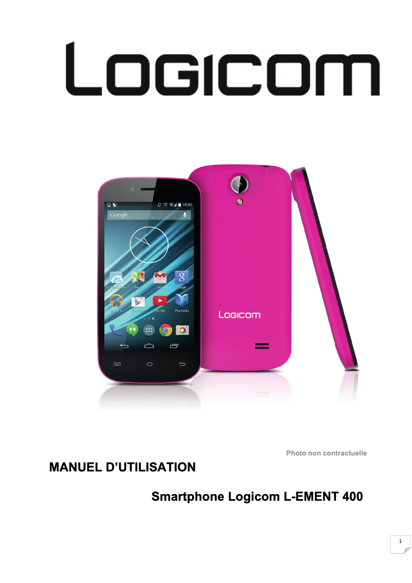 Page 1 de la notice Manuel utilisateur Logicom L-Ement 400