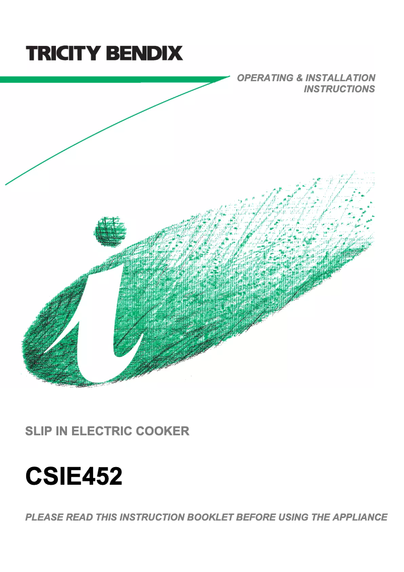 Page n°1 - Manuel utilisateur Tricity Bendix CSIE452B