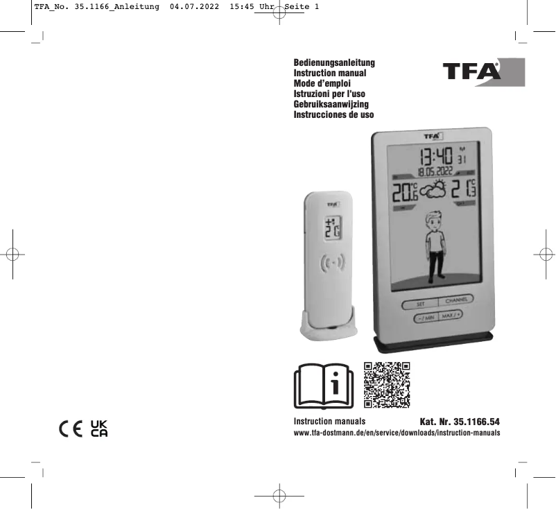 Image de la première page du manuel de l'appareil Weather Jack 35.1166.54