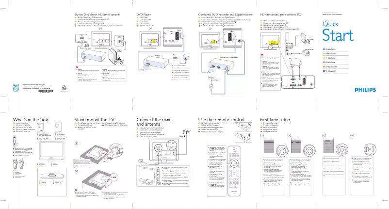 Page 1 of the manual Quick Start Guide Philips 19PFL3403
