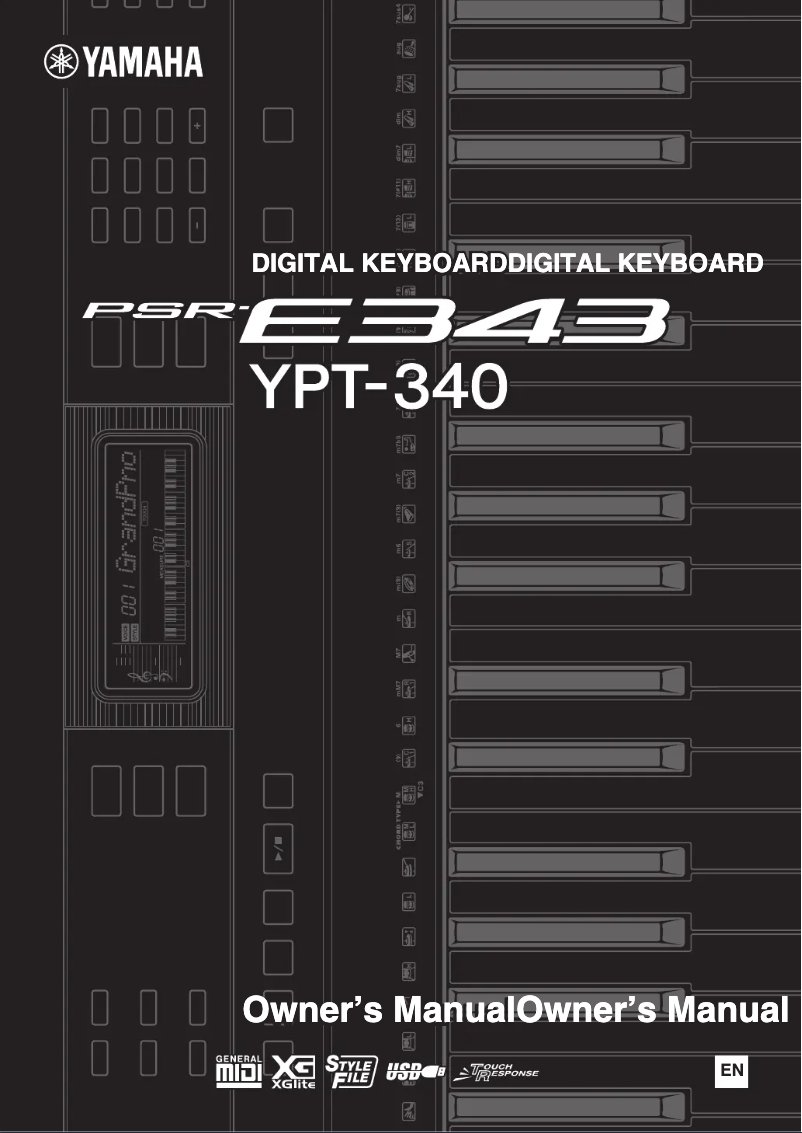 Page 1 de la notice Manuel utilisateur Yamaha PSR-E343