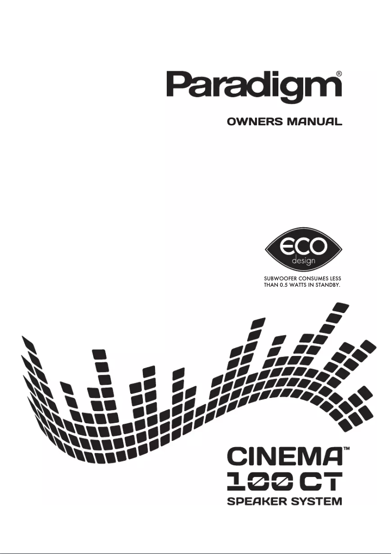 Page 1 de la notice Manuel utilisateur Paradigm Cinema 100 CT