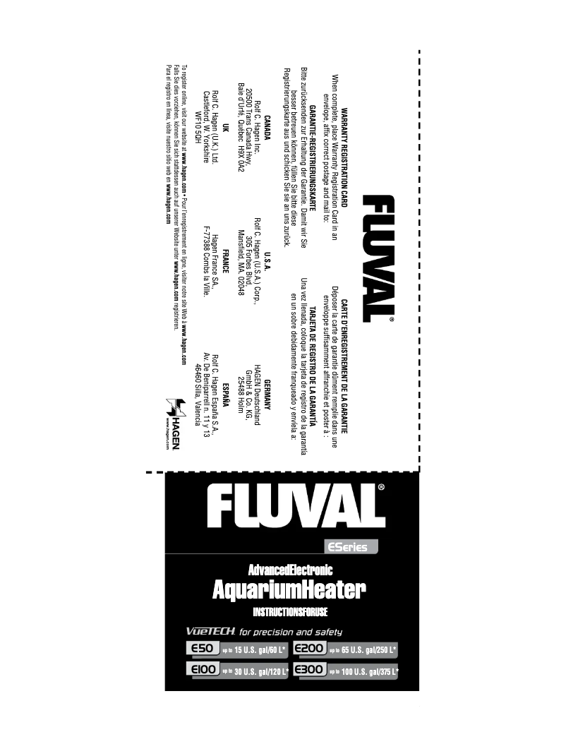 Image de la première page du manuel de l'appareil E100