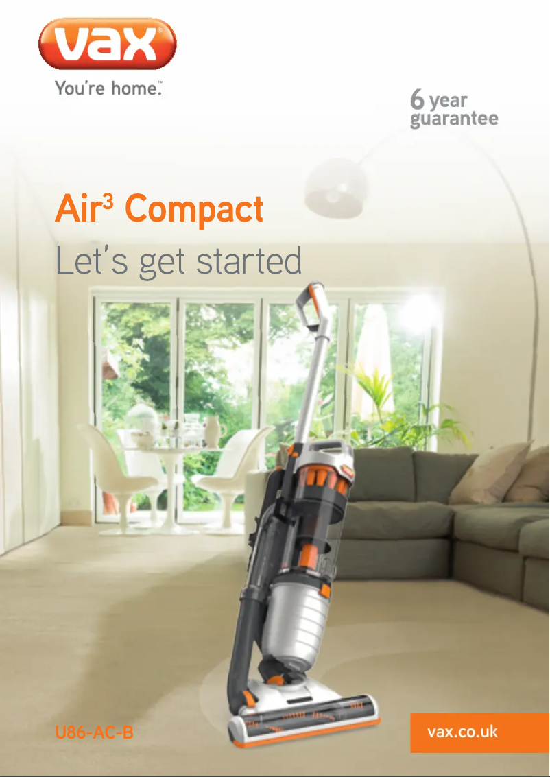 Page 1 de la notice Manuel utilisateur Vax Air3 Compact