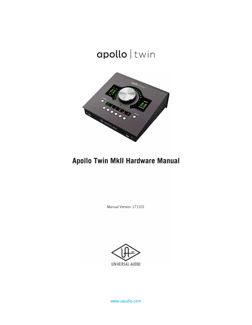 Image de la première page du manuel de l'appareil Apollo Twin mk2