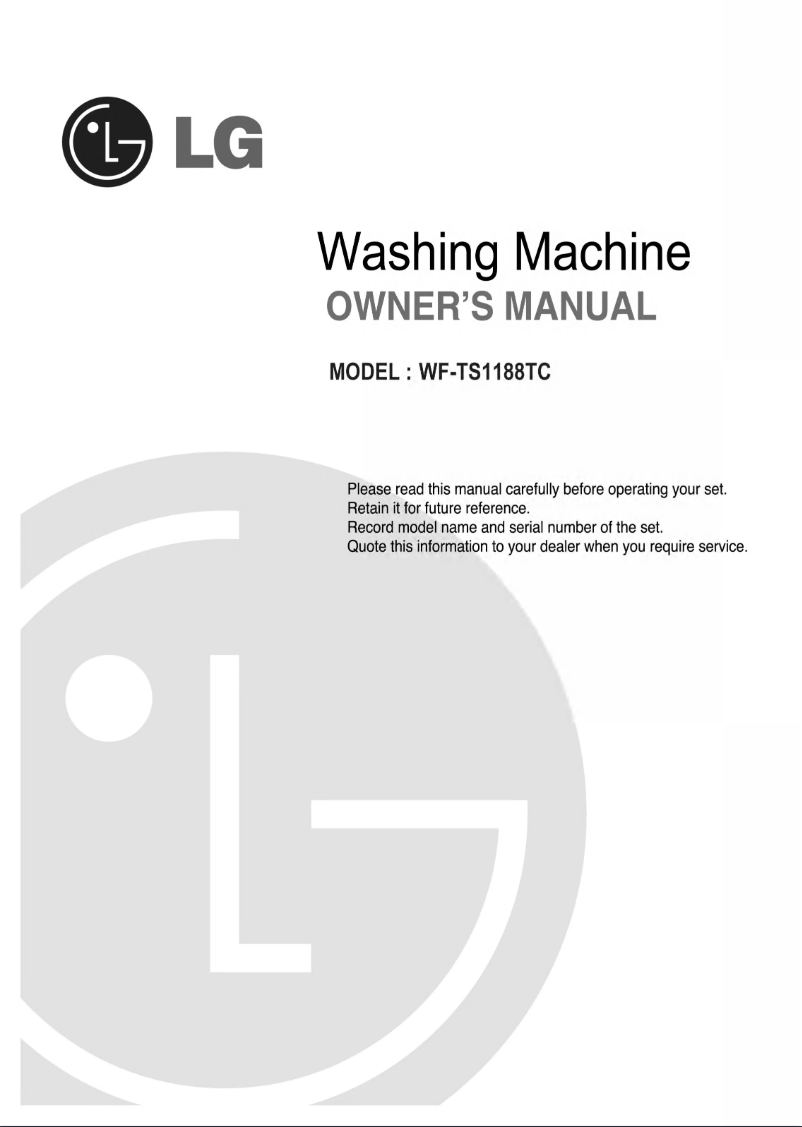 Page 1 of the manual User Manual LG WF-TS1188TC