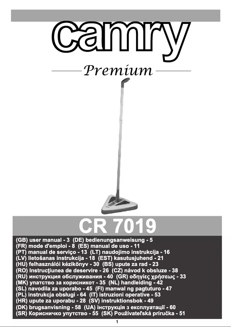 Image de la première page du manuel de l'appareil CR 7019