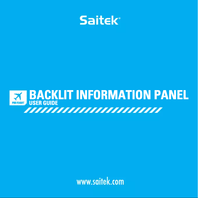 Image de la première page du manuel de l'appareil Pro Flight Backlit Information Panel