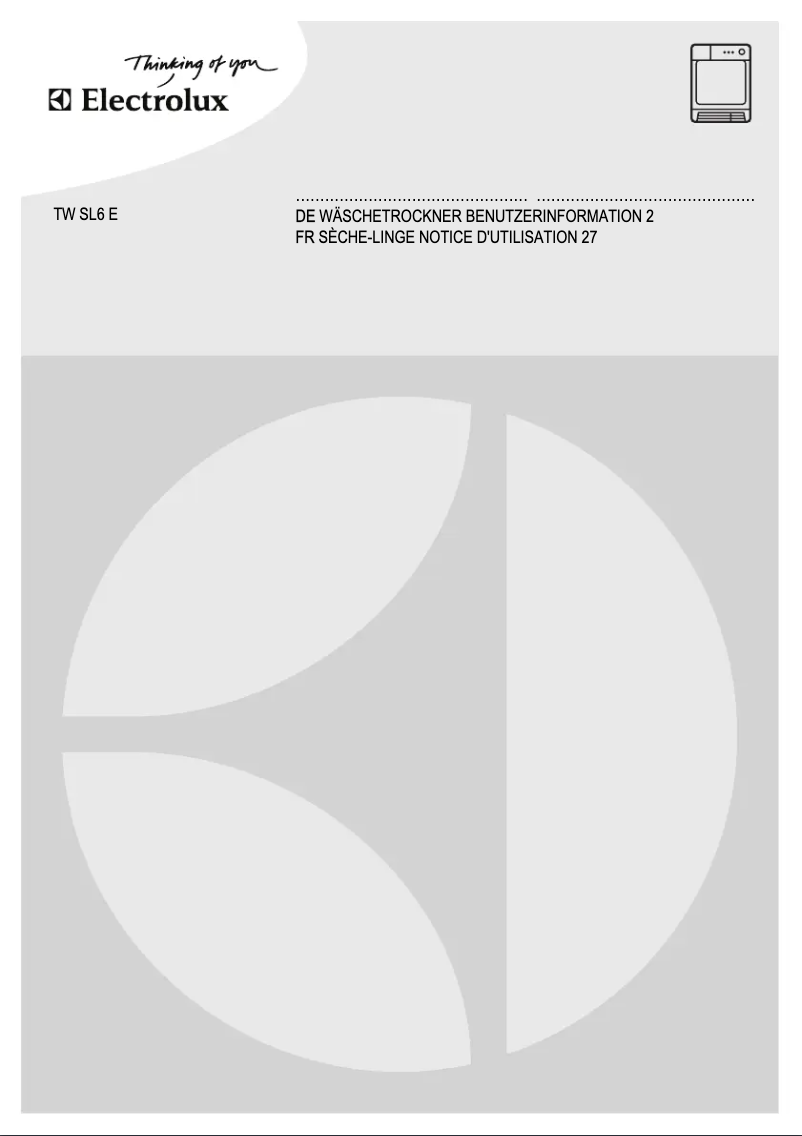 Image de la première page du manuel de l'appareil TWSL6E201