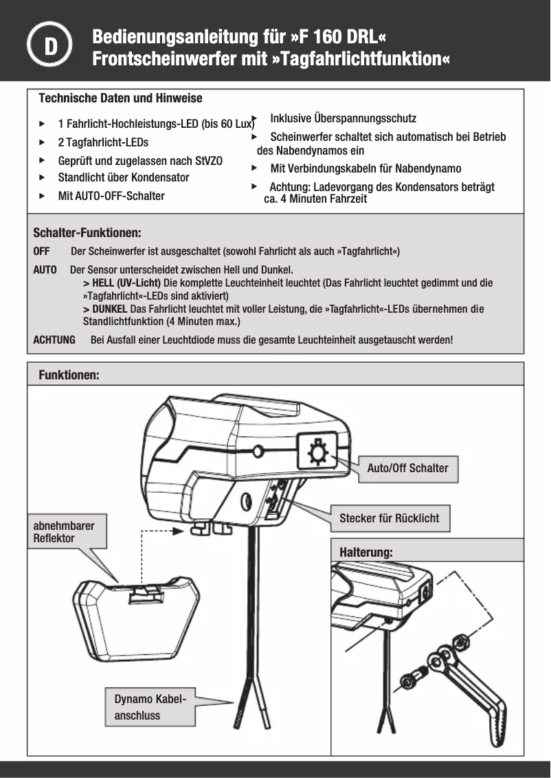 Page n°1 - Manuel utilisateur Fuxon F 160