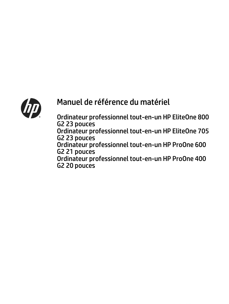 Image de la première page du manuel de l'appareil EliteOne 705 G2