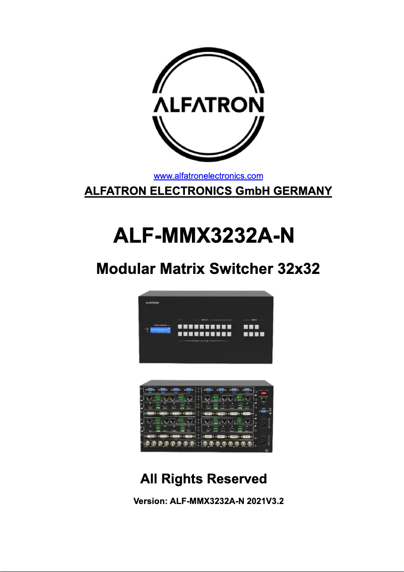 Page 1 de la notice Manuel utilisateur Alfatron ALF-MMX3232A-N