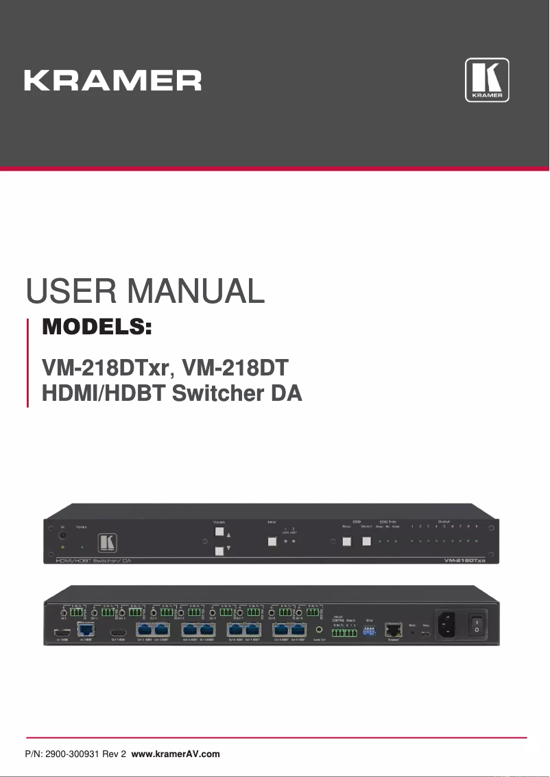 Image de la première page du manuel de l'appareil VM-218DT