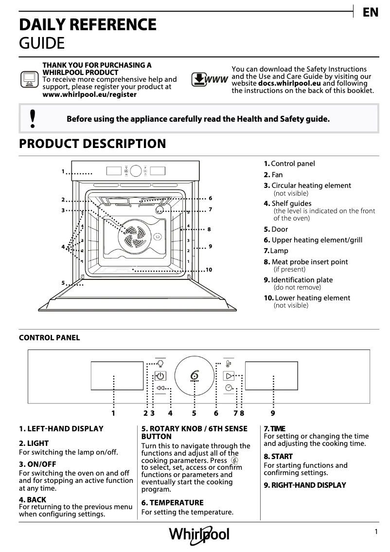 Page n°1 - Guide d'installation Whirlpool AKZ9 6230 NB