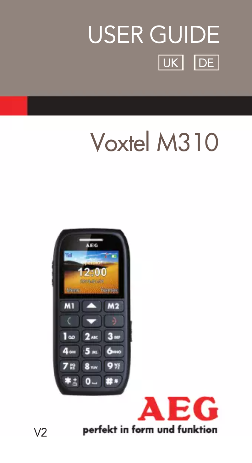 Page n°1 - Manuel utilisateur AEG Voxtel M310