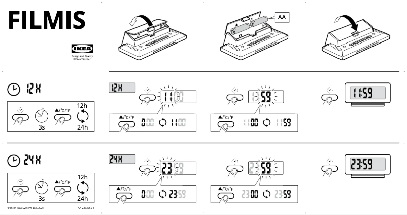 Page 1 de la notice Manuel utilisateur Ikea FILMIS 305.408.32