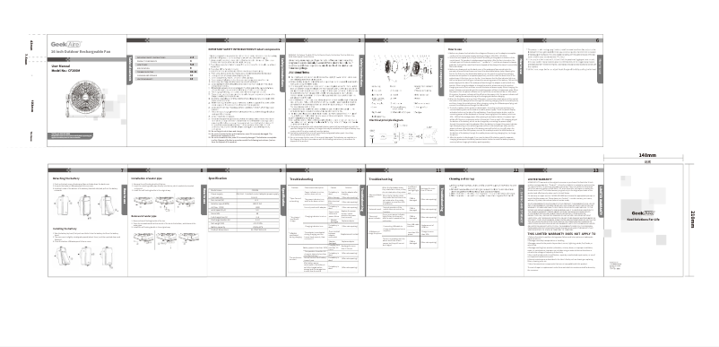 Page 1 de la notice Manuel utilisateur Geek Aire CF200M