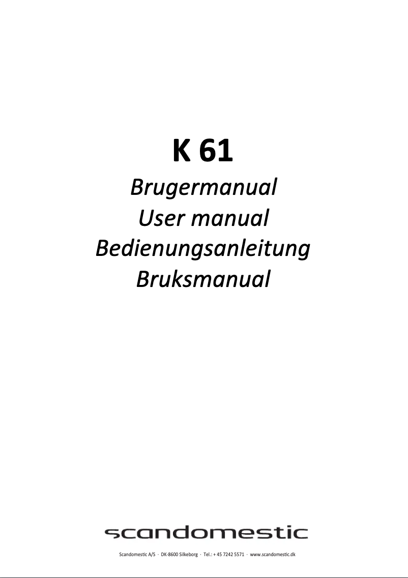 Page 1 de la notice Manuel utilisateur Scandomestic K 61
