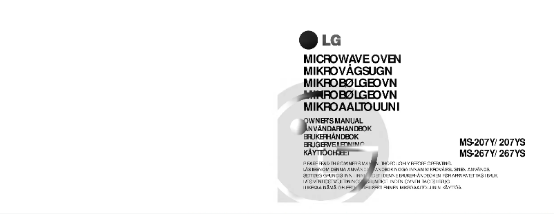Page n°1 - Manuel utilisateur LG MS-207YS