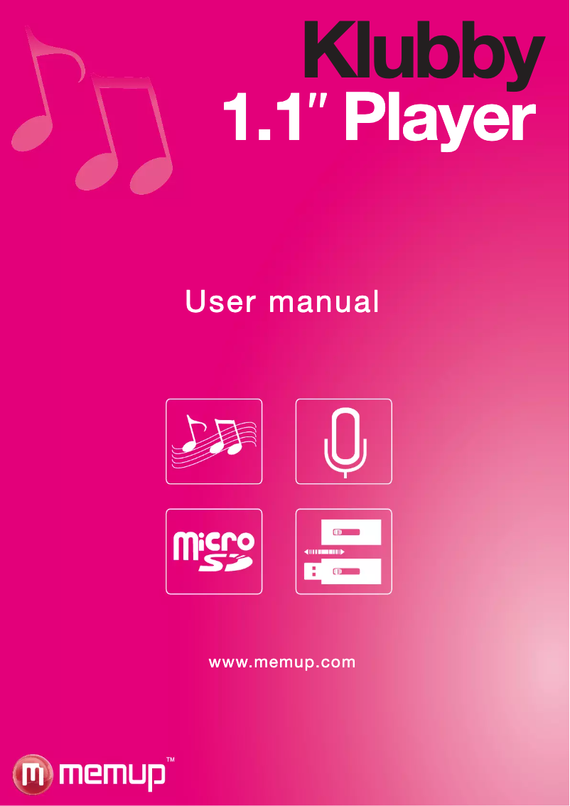 Page 1 de la notice Manuel utilisateur Memup Klubby