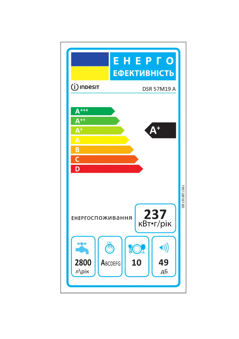 Page 1 de la notice Manuel utilisateur Indesit DSR 57M19 A EU